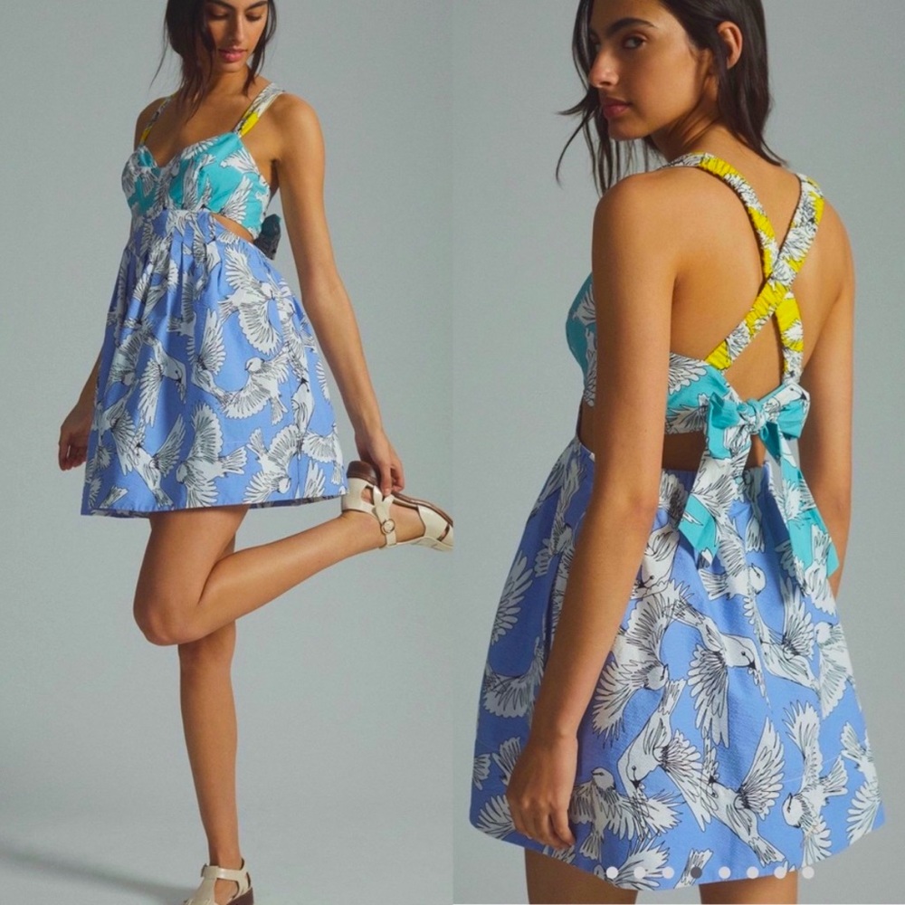 {Anthropologie} Maeve Babydoll Mini Dress